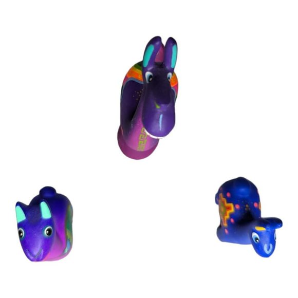 Colorful Bolivia Hand Painted Lightweight Wood Primitive Animals Group of 3 - Picture 2 of 12